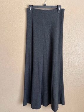Loft Cotton Heather Gray Maxi Office Pull On Elastic Waistband Skirt XS